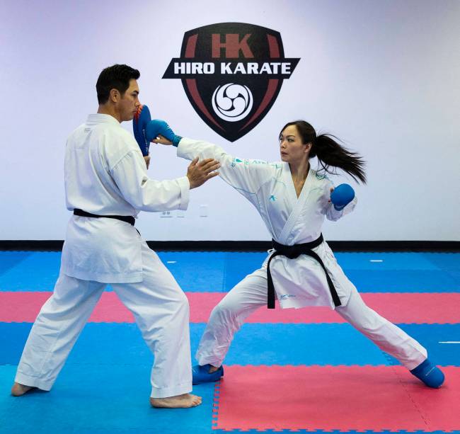 Trinity Allen trains with her father, Hiroshi Allen. Allen is preparing to qualify for the U.S. ...