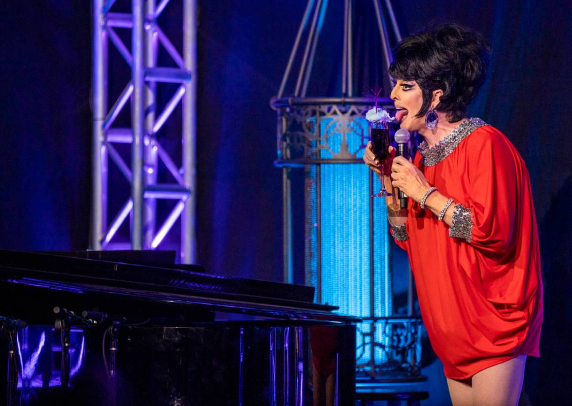 Edie jokes about the specialty cocktail from the bar during another "Faaabulous! The Show& ...
