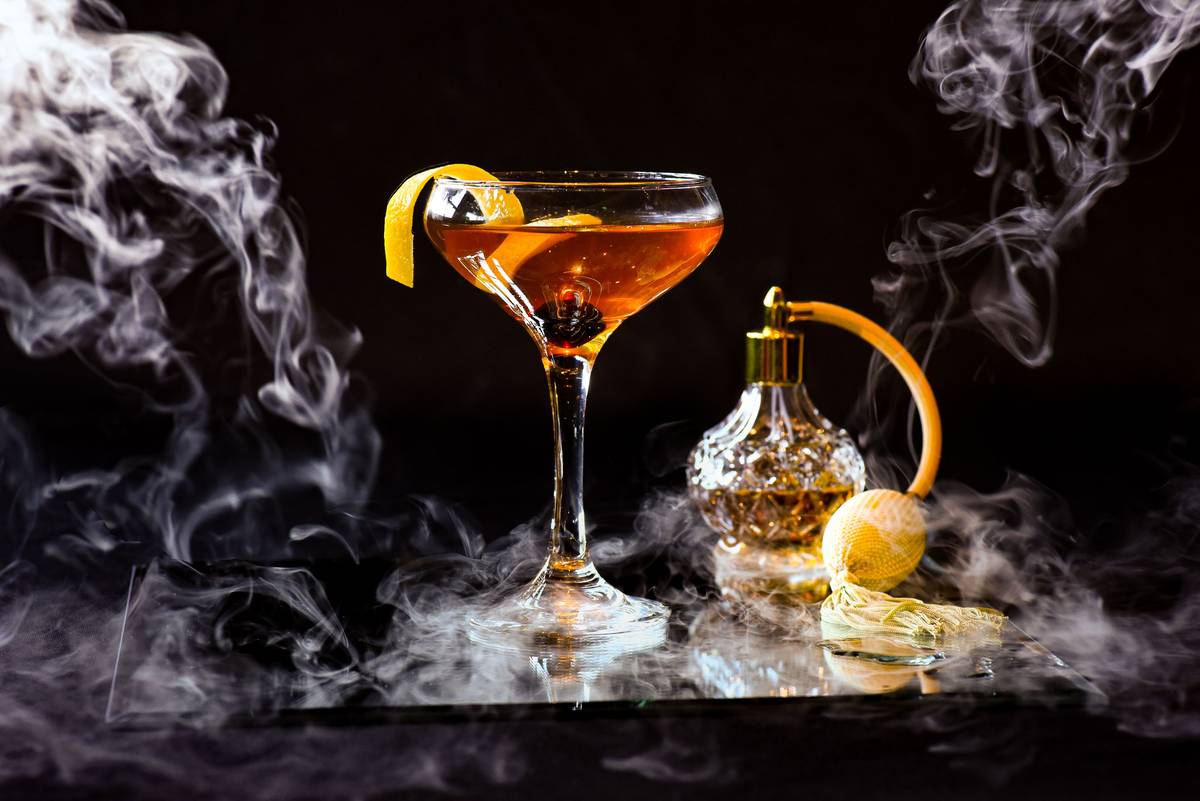 The Smoke and Mirrors spirit-driven cocktail is inspired by the classic Manhattan and is made w ...