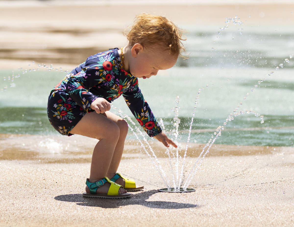One and a half years old Mabel Peters plays at Paseo Vista Park, on Wednesday, June 2, 2021, in ...