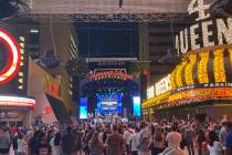 Veteran Vegas party band Zowie Bowie performs on the Fremont Street Experience's 3rd Street Sta ...