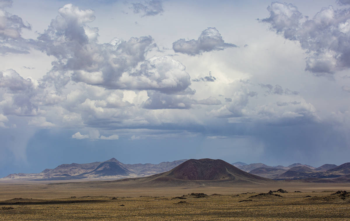 The Easy Chair Crater, located in the Pancake Range, is seen along the Basin & Range trail ...