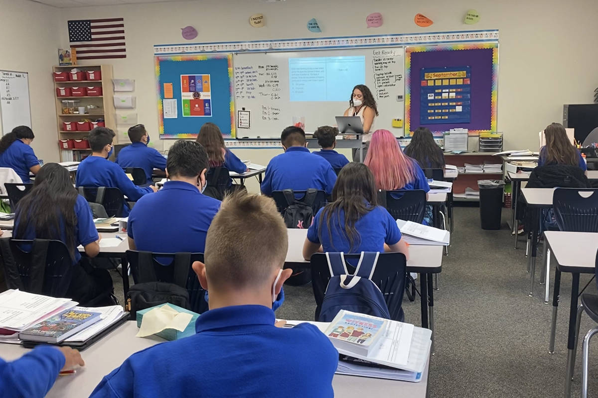 Students attend class at Wallace Stegner Academy's Salt Lake City campus. The public charter sc ...