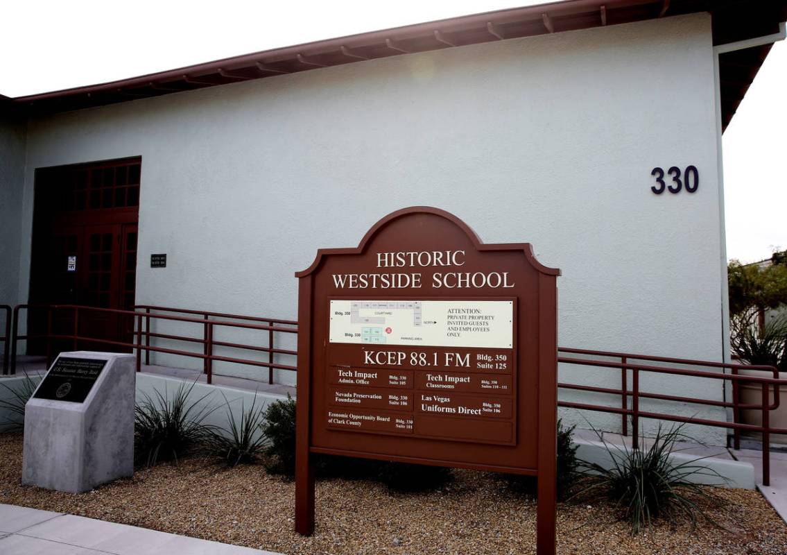 Historic Westside school at the corner of D Street and Washington Avenue is seen on Monday, Feb ...