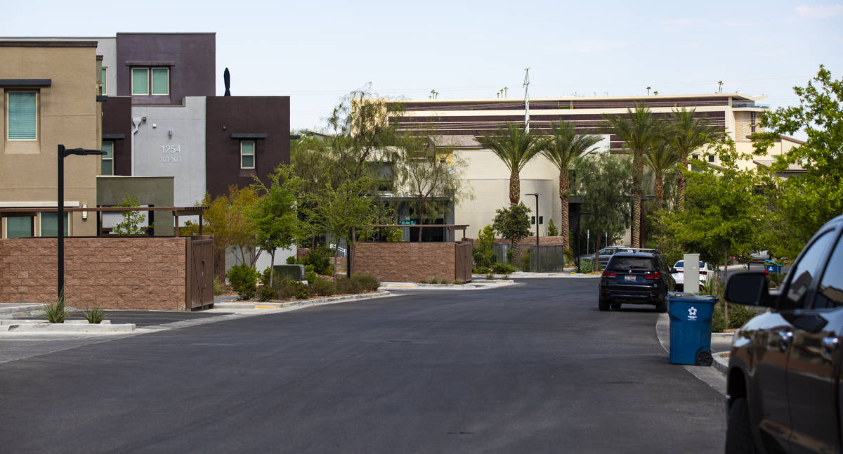 Town homes and condominiums at Affinity by Taylor Morrison in Summerlin just west of the 215 Be ...