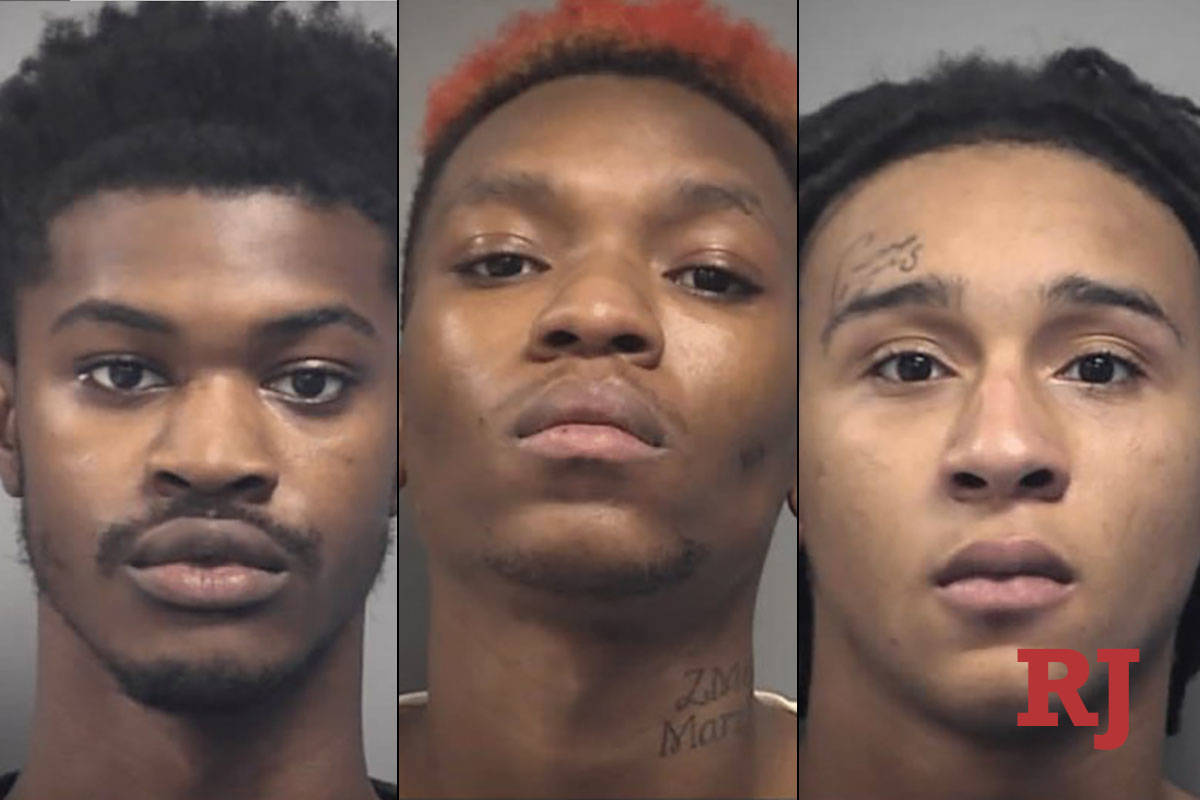 From left, Xavier Philpot, 20, Eelyzjah Barnett, 21, and Jaylyn Barnett, 18 (North Las Vegas Po ...