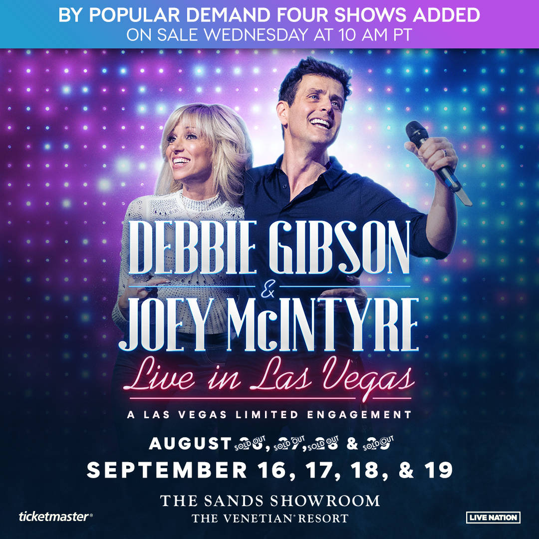 The promotional flyer announcing the four new dates for Debbie Gibson and Joey McIntyre at The ...