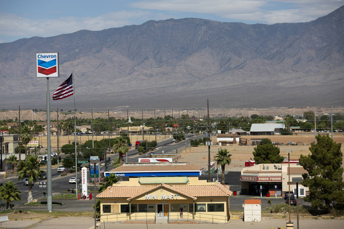 A view of Mesquite, a city in northeast Clark County, Nevada, on Wednesday, June 2, 2021. (Elle ...