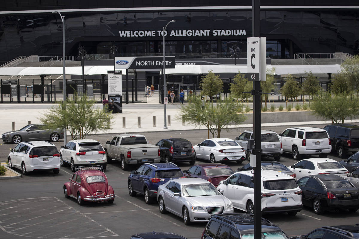 Parking lot C at Allegiant Stadium in Las Vegas, Thursday, June 3, 2021