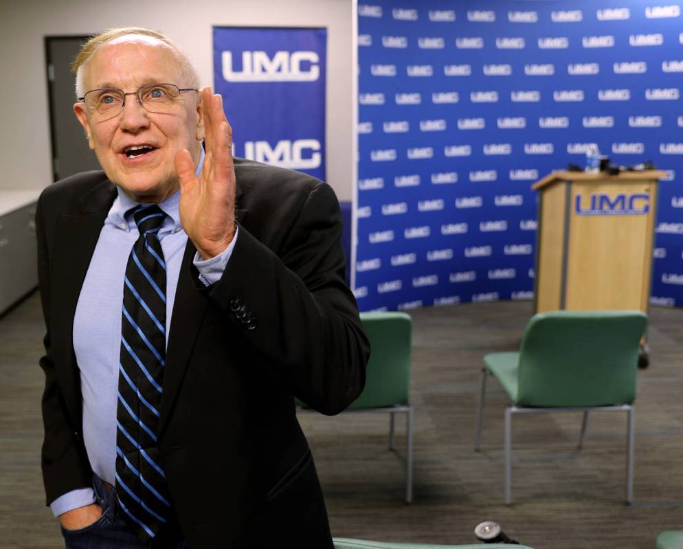 UMC Wellness Center Medical Director Dr. Jerry Cade talks to a reporter about expanded HIV test ...