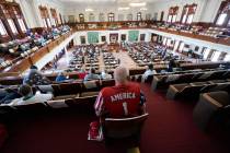 Gerald Welty sits the House Chamber at the Texas Capitol as he waits to hear debate on voter le ...