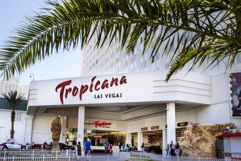 Tropicana is seen in Las Vegas on Tuesday, April 13, 2021. (L.E. Baskow/Las Vegas Review-Journa ...