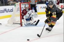 Vegas Golden Knights left wing Max Pacioretty (67) goes for the puck in the third period of Gam ...