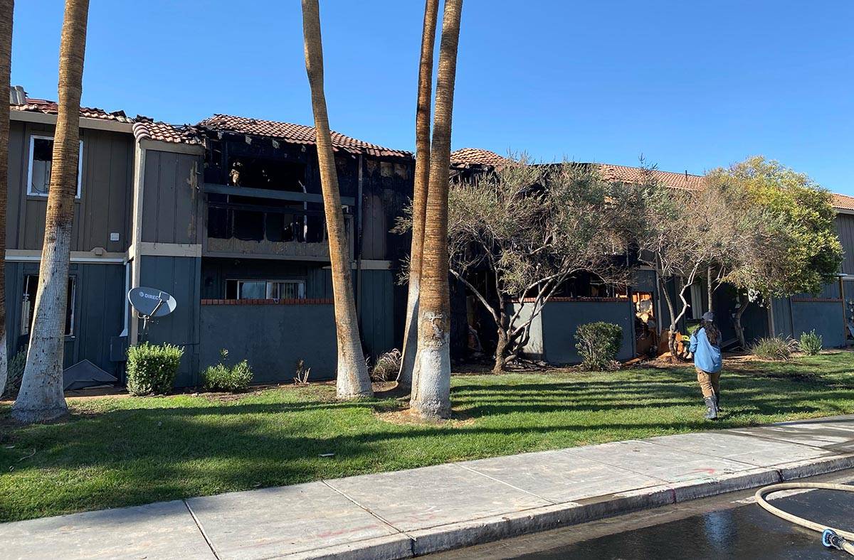 Several evacuations were reported as Clark County and Las Vegas firefighters battled a fire at ...
