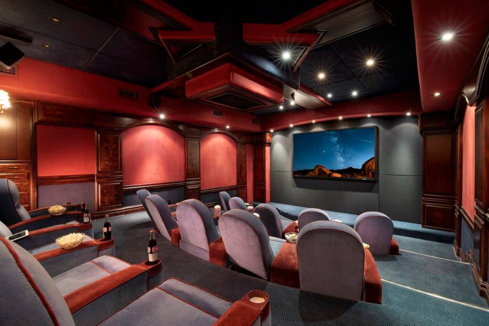 The home theater at 8920 Players Club Drive. (John Martorano/JPM Studio)