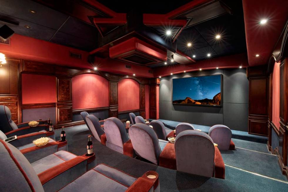 The home theater at 8920 Players Club Drive. (John Martorano/JPM Studio)
