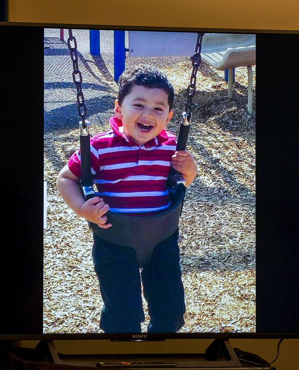 Police photo of Liam Husted identified as the unidentified slain boy at Metro Headquarters on M ...