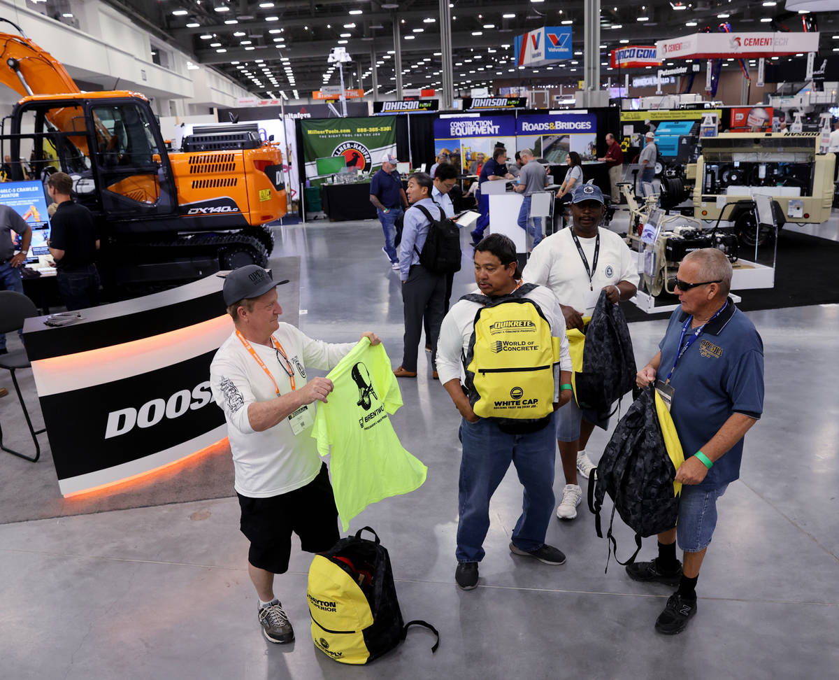 Ken Ward, left, shows his swag to, from right, Kevin Edner, Don Slocum and Harold Lynch, all of ...