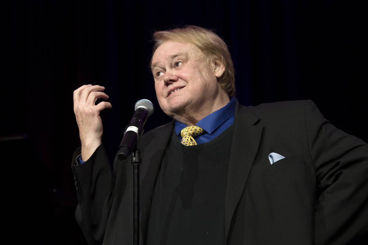 Comedian Louie Anderson reminisces during a memorial for comedian Marty Allen on what would hav ...
