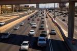 Much fewer vehicles travel in the HOV lane northbound on Interstate 15 about Tropicana Ave. as ...