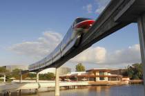 Monorail transiting through Epcot in Walt Disney World, Florida. (Photo by Peter Carroll/Shutte ...