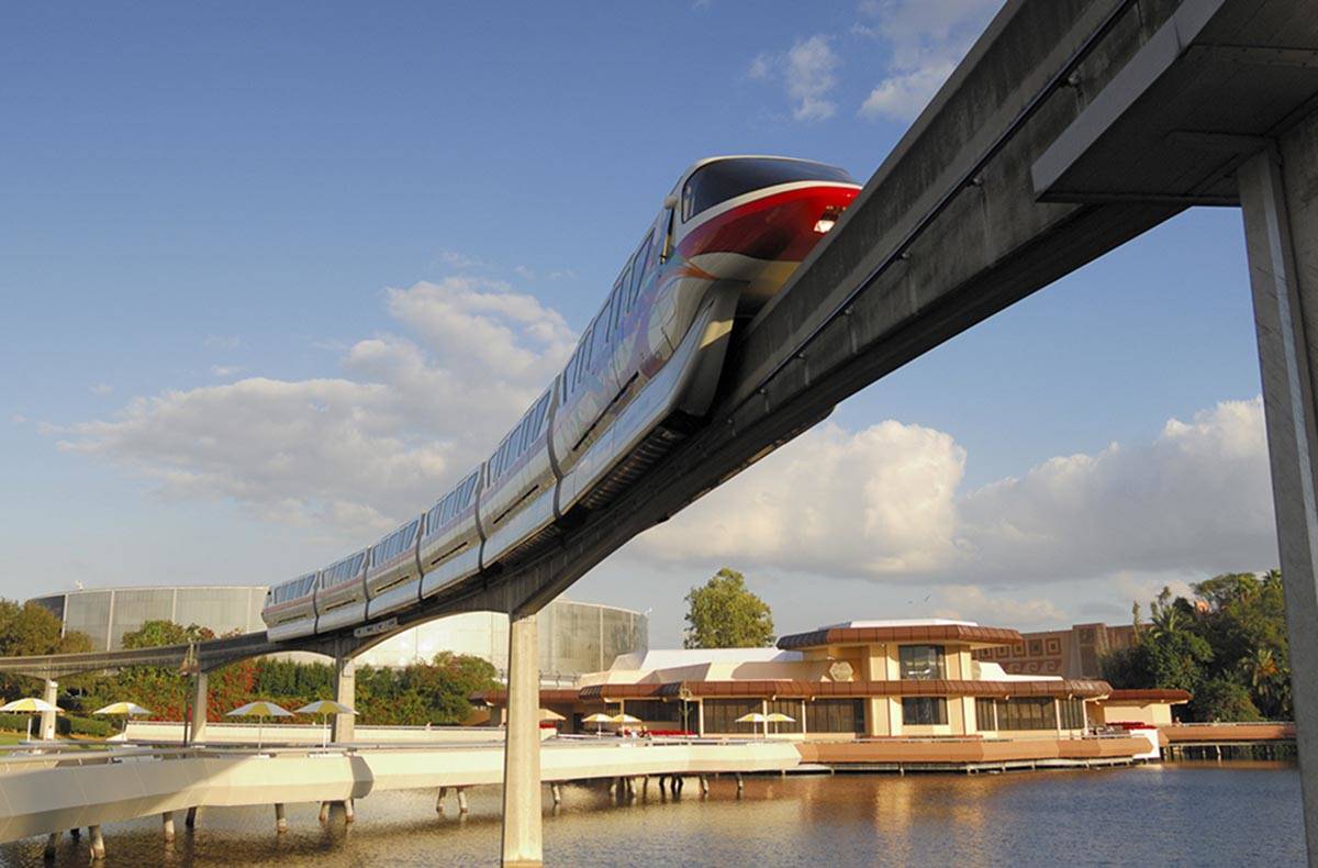 Monorail transiting through Epcot in Walt Disney World, Florida. (Photo by Peter Carroll/Shutte ...