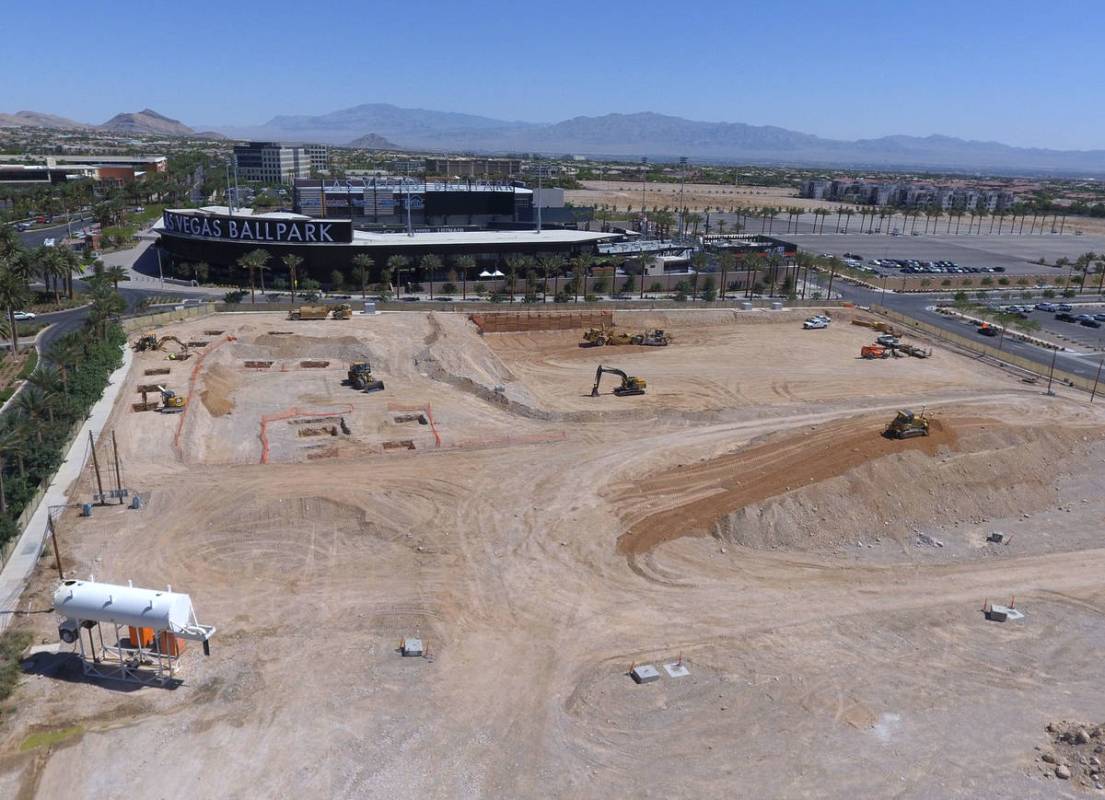 Construction work is now underway on a new office building next to Las Vegas Ballpark and on th ...