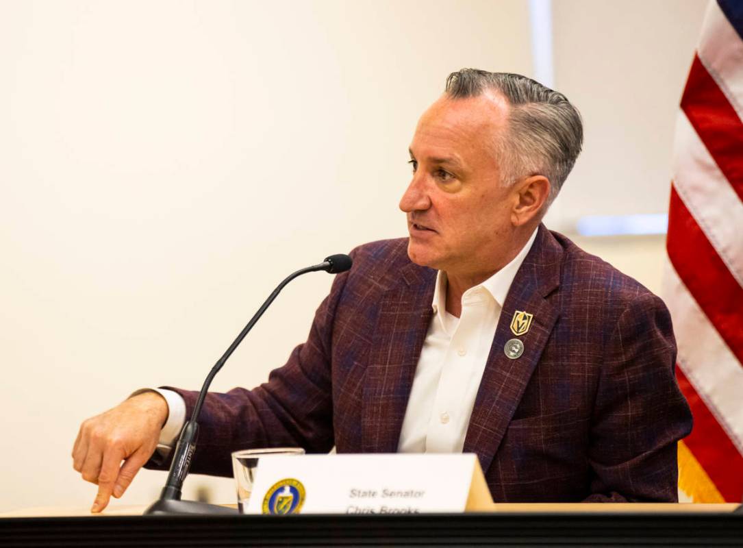 State Sen. Chris Brooks, D-Las Vegas, speaks during a roundtable discussion with Energy Secreta ...