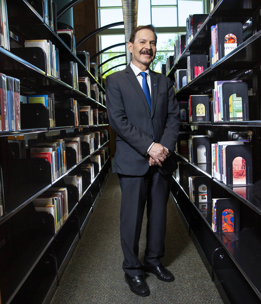 Dr. Federico Zaragoza, president of the College of Southern Nevada, poses for a portrait in the ...