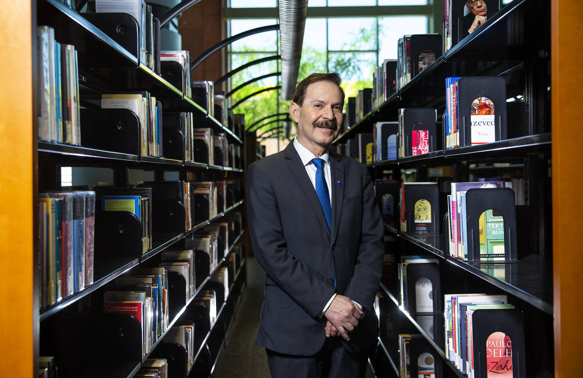 Dr. Federico Zaragoza, president of the College of Southern Nevada, poses for a portrait in the ...