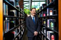 Dr. Federico Zaragoza, president of the College of Southern Nevada, poses for a portrait in the ...