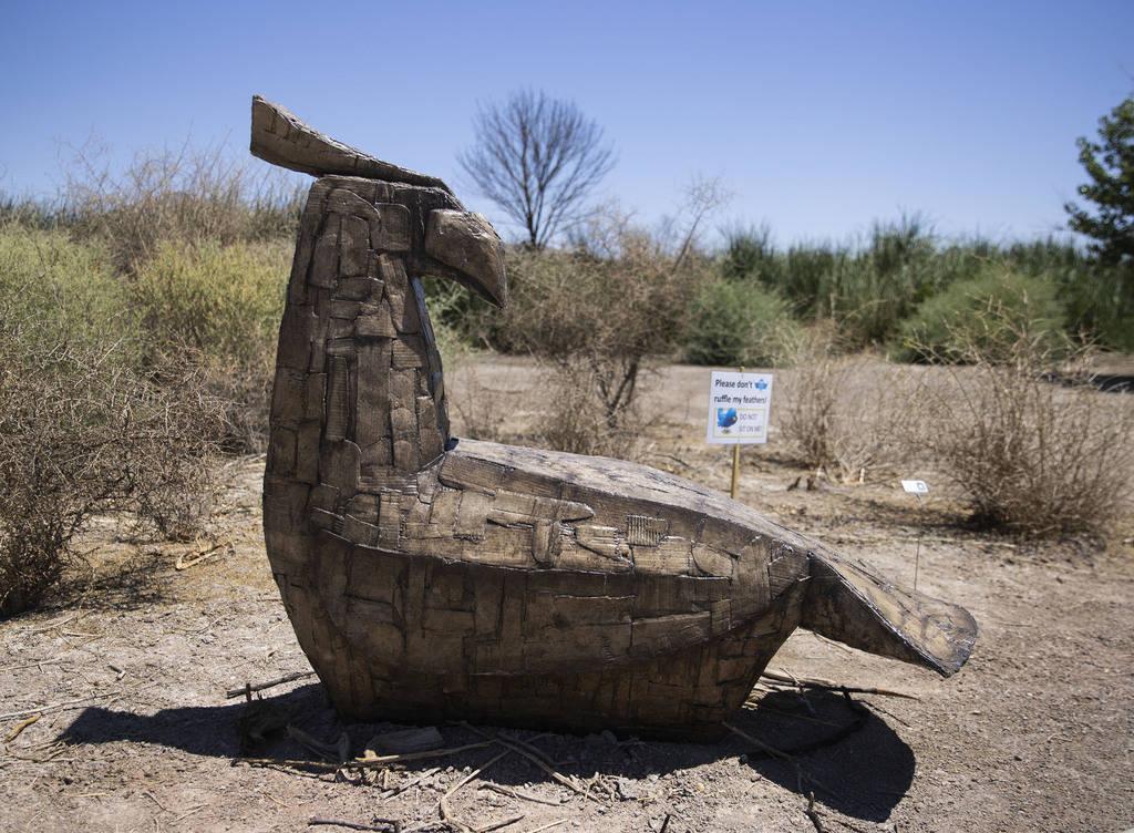 An art work made by Vezun is displayed along the Clark County Wetlands ParkÕs trails, on Frida ...
