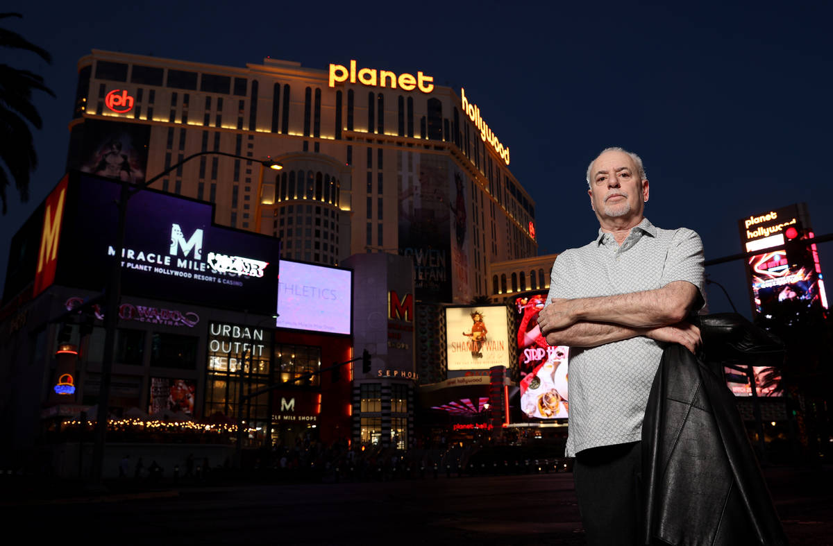 Jeff German, host of Mobbed Up, with Planet Hollywood (formerly the Aladdin) on the Strip in La ...