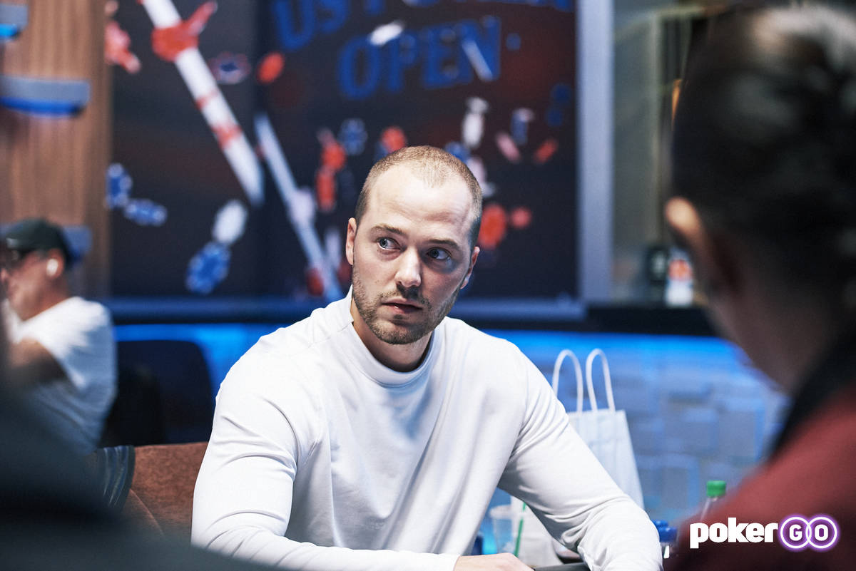 Sean Winter plays in a U.S. Poker Open event on Saturday, June 12, 2021, at the PokerGO studio. ...