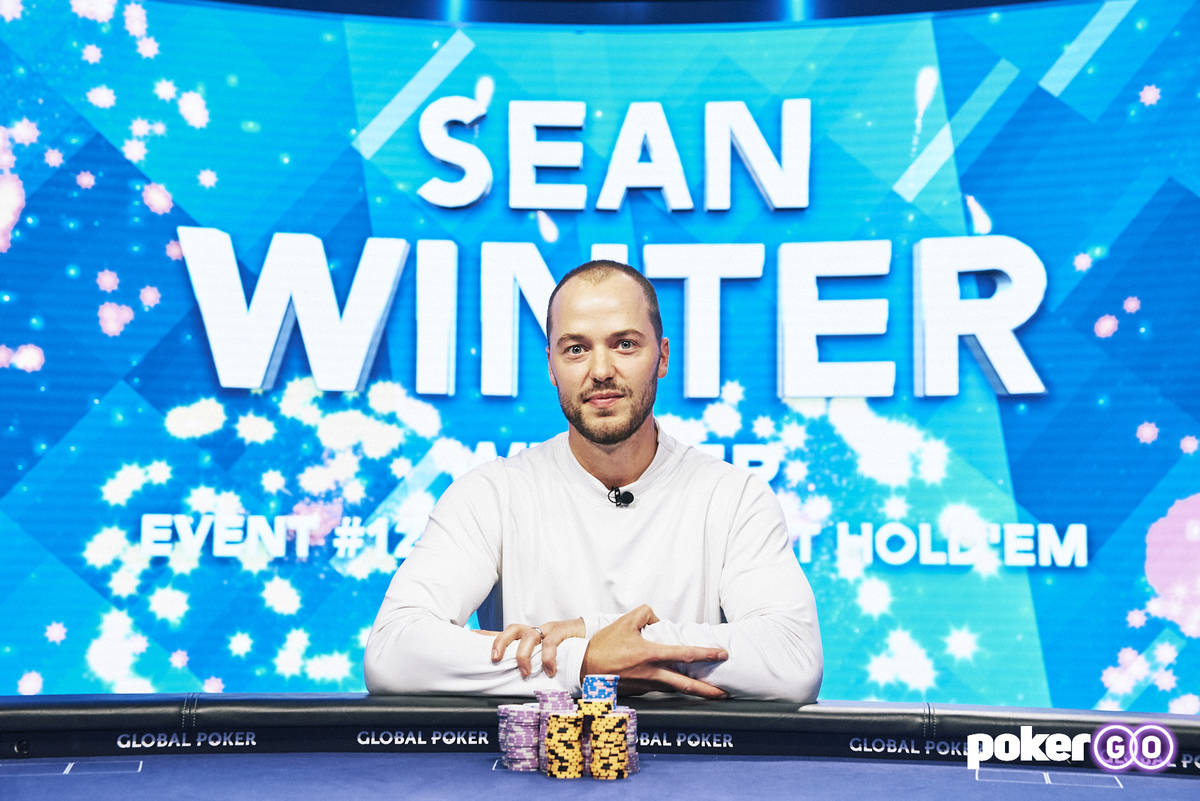 Sean Winter after winning the $50,000 buy-in No-limit Hold'em event at the U.S. Poker Open on T ...