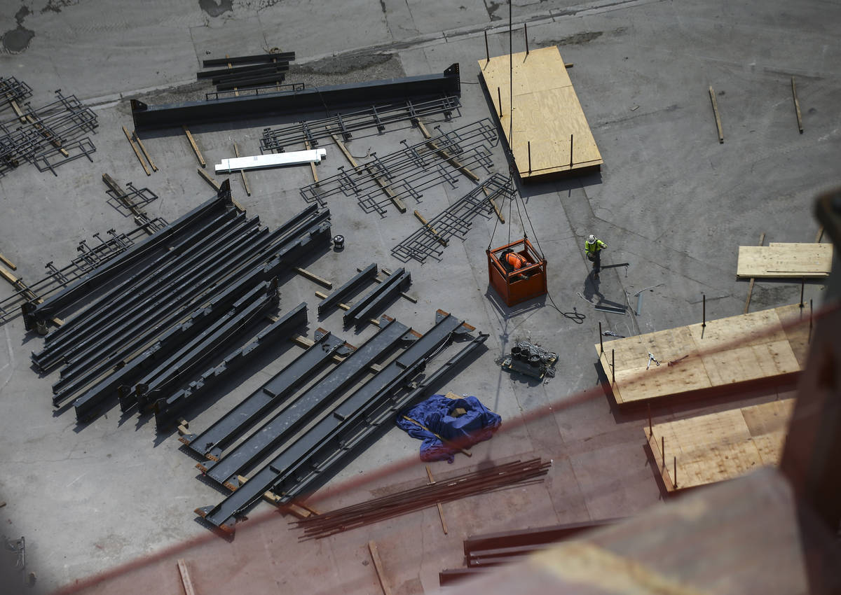 Construction continues during a tour of the Madison Square Garden Sphere at The Venetian in Las ...