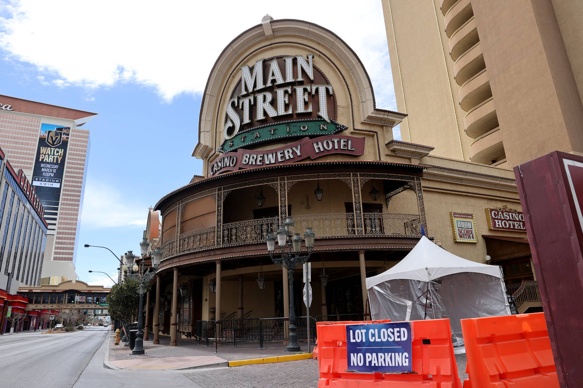 The closed Main Street Station in downtown Las Vegas Wednesday, March 10, 2021. (K.M. Cannon/La ...
