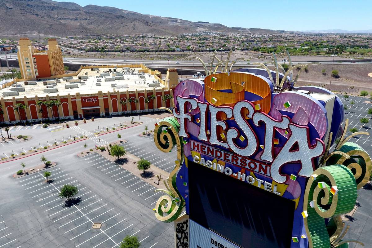 Aerial photo of Fiesta Henderson hotel casino on Boulder Highway on Monday, April 27, 2020. (Mi ...