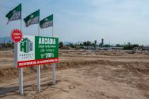 Sign for Arcadia by Harmony Homes off of Rancho Drive on Wednesday, June 15, 2021, in Las Vegas ...