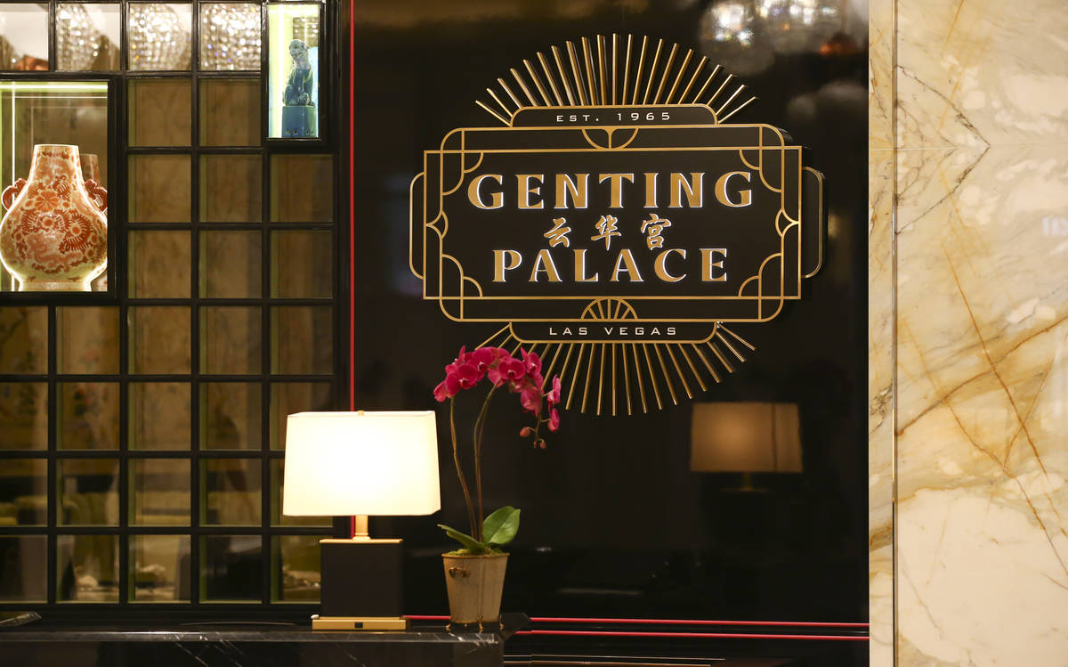 Signage for Genting Palace restaurant is seen during a tour of Resorts World ahead of it's open ...