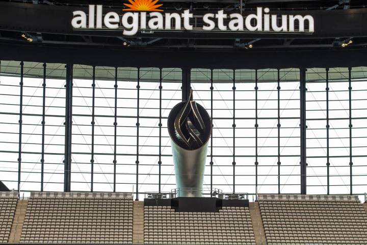 The 85-foot Al Davis Memorial Torch will be lit for the inaugural Las Vegas Raiders opening gam ...