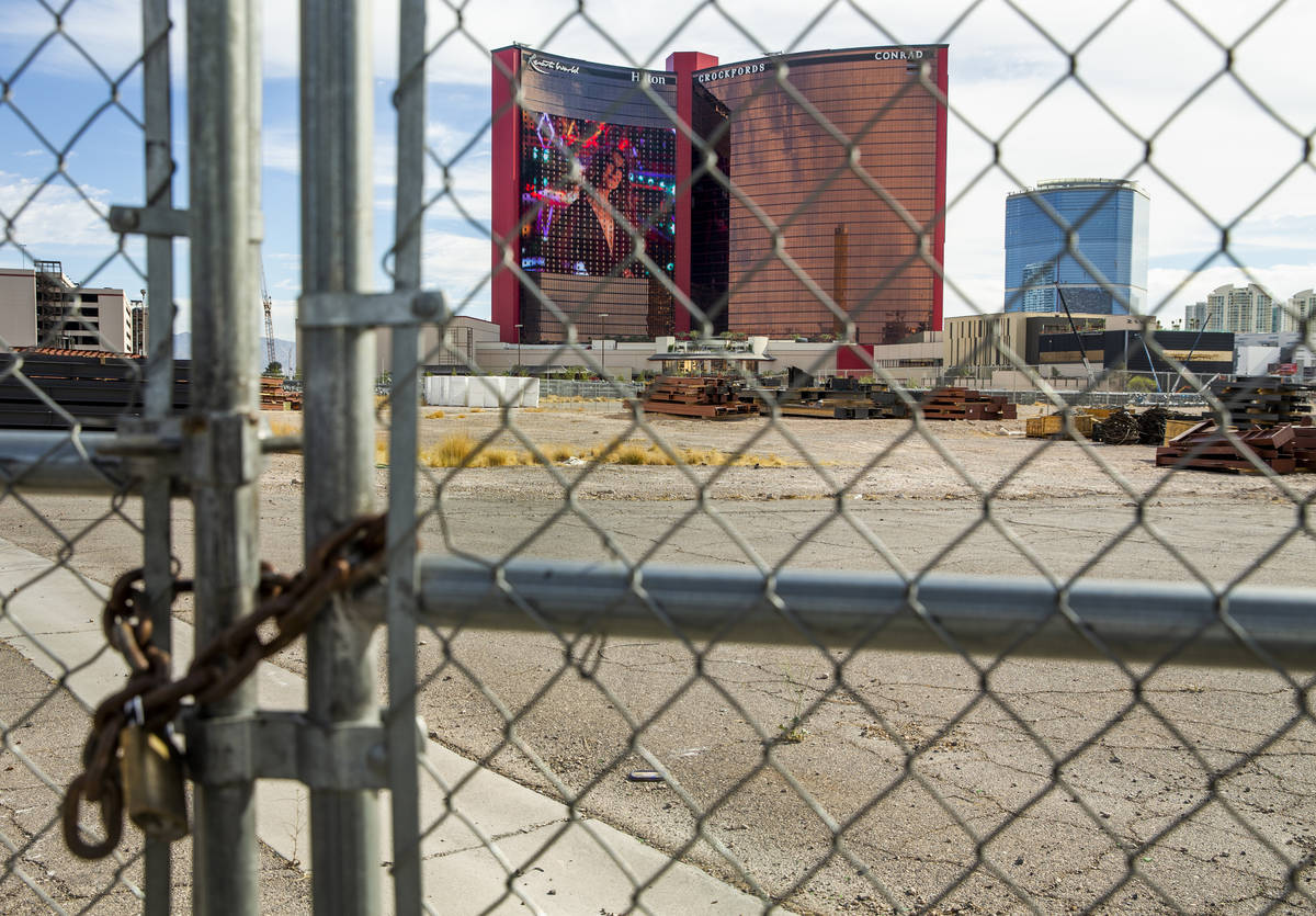 Resorts World Las Vegas with nearby properties including the 38 acres of vacant land immediatel ...