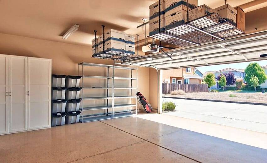 Overhead storage racks clear away items in garage Las Vegas Review
