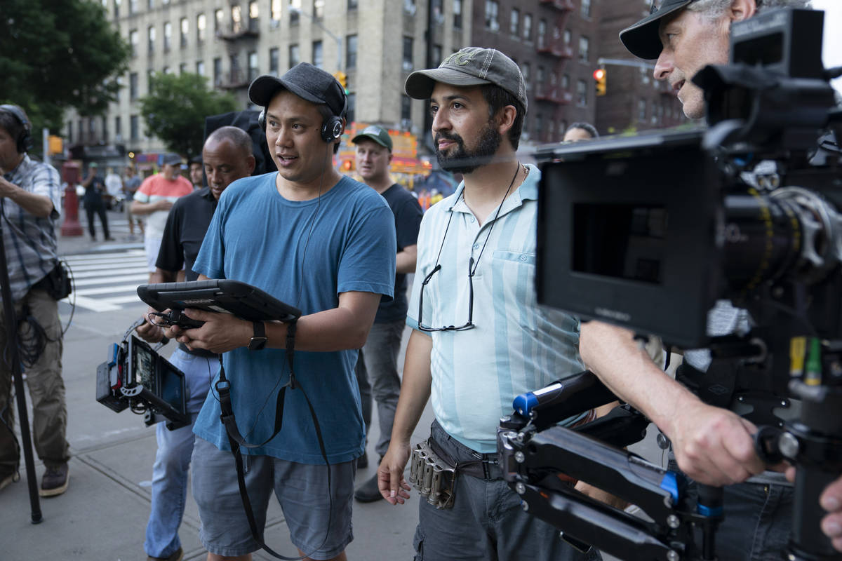 "In The Heights" director Jon M. Chu, left, and concept/music and lyrics/producer Lin-Manuel Mi ...