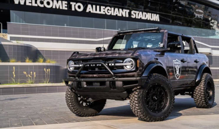 This custom Raiders Bronco was autioned off during the Barrett-Jackson's Las Vegas Auction held ...