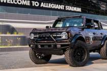 This custom Raiders Bronco was autioned off during the Barrett-Jackson's Las Vegas Auction held ...