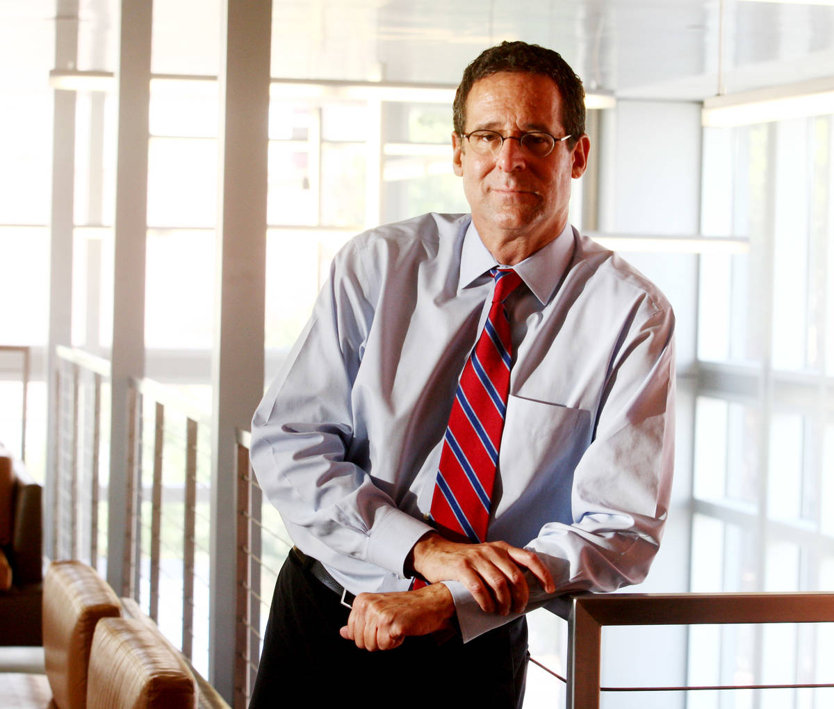 Robert E. Lang, Ph.D., stands in the foyer of Greenspun Hall, on the UNLV Campus, 4505 S. Maryl ...