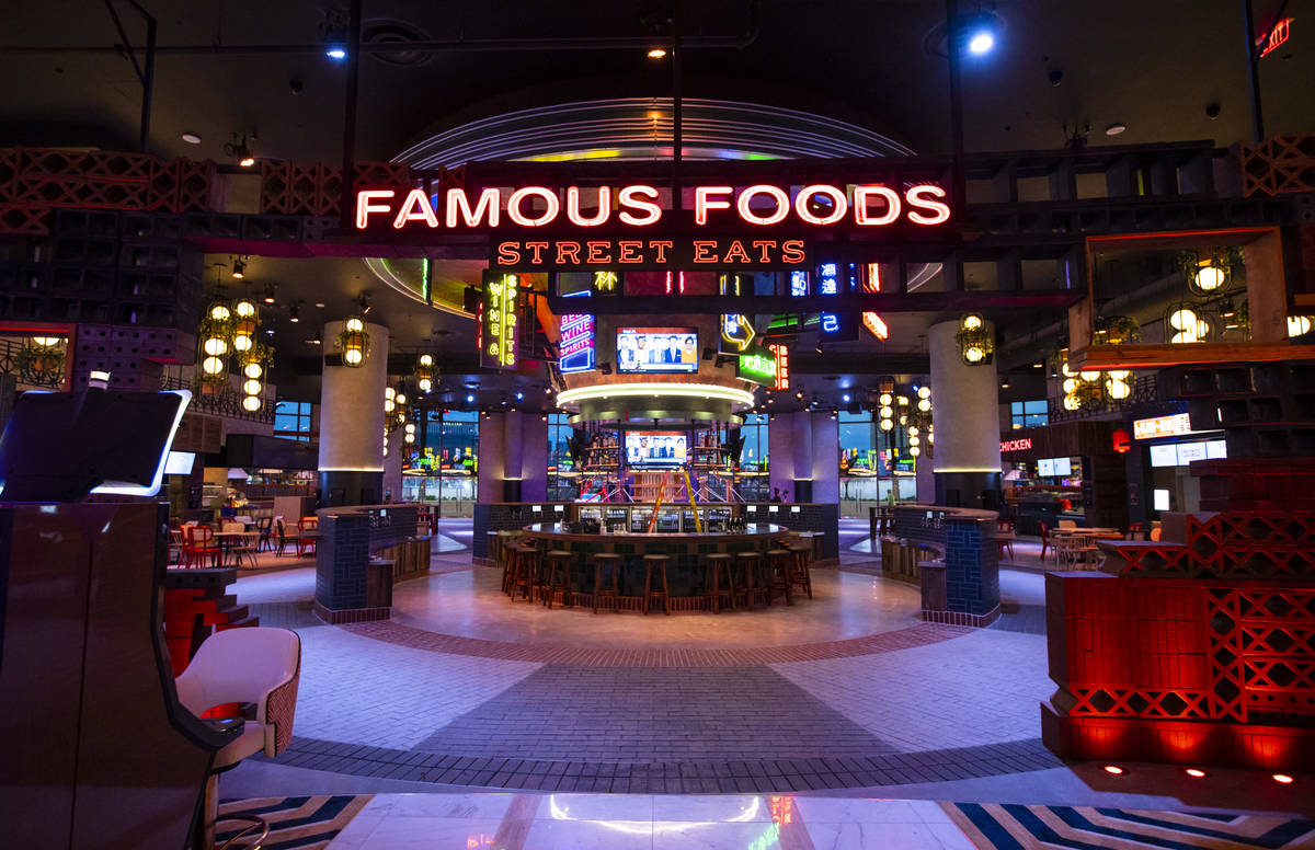 A view of one of the entrances to the Famous Foods Street Eats area during a tour of Resorts Wo ...