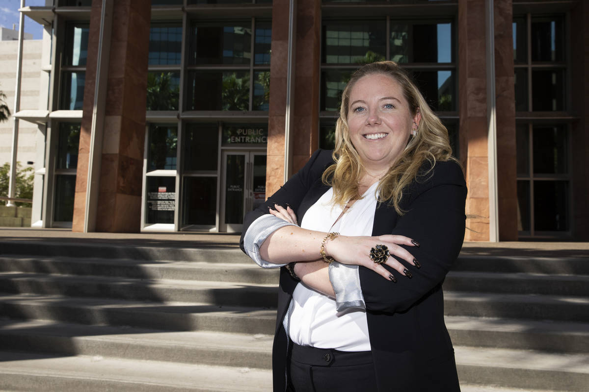 Kaila Leavitt of Leavitt Evictions, poses for a portrait at the Regional Justice Center in Las ...