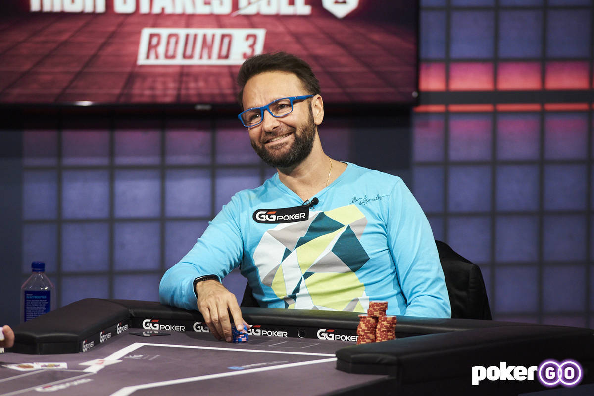 Daniel Negreanu plays in the third round of his "High Stakes Duel" with Phil Hellmuth on Wednes ...